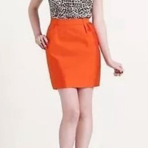 Kate Spade Poppy Orange Silk Meredith Skirt NWT